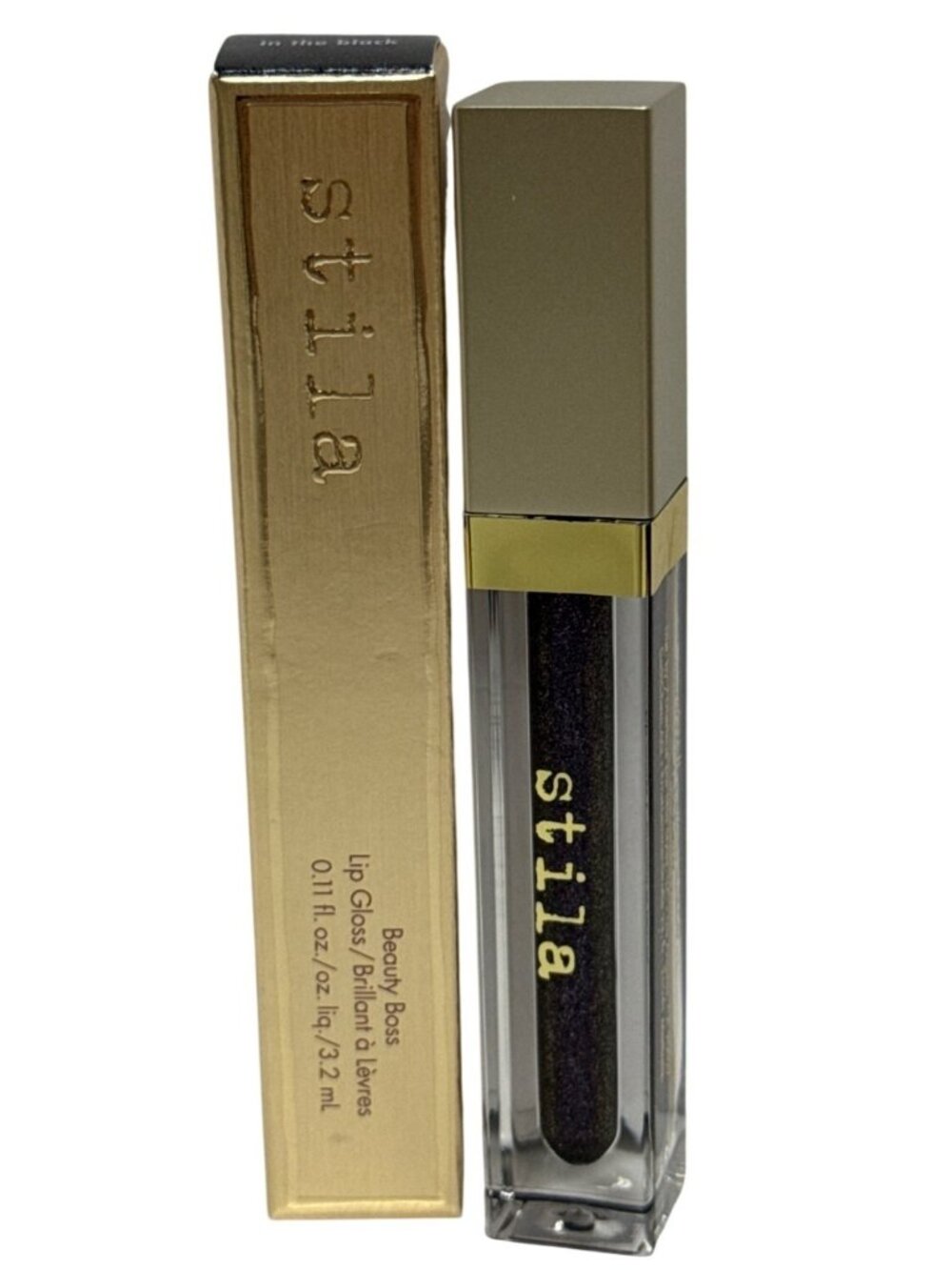 Stilla Beauty Boss In the Black Lip Gloss High Shine Sheer Finish Lightweight